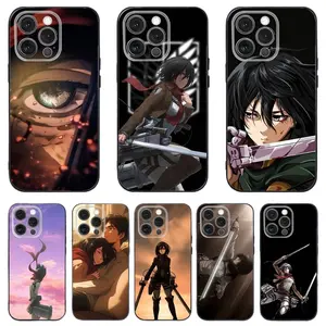 Attack on T-Titan M-Mikasa Phone Cases For iPhone 17 Promax 16 15 14 13 12 11 Pro Max Plus Air Black Soft TPU Cover