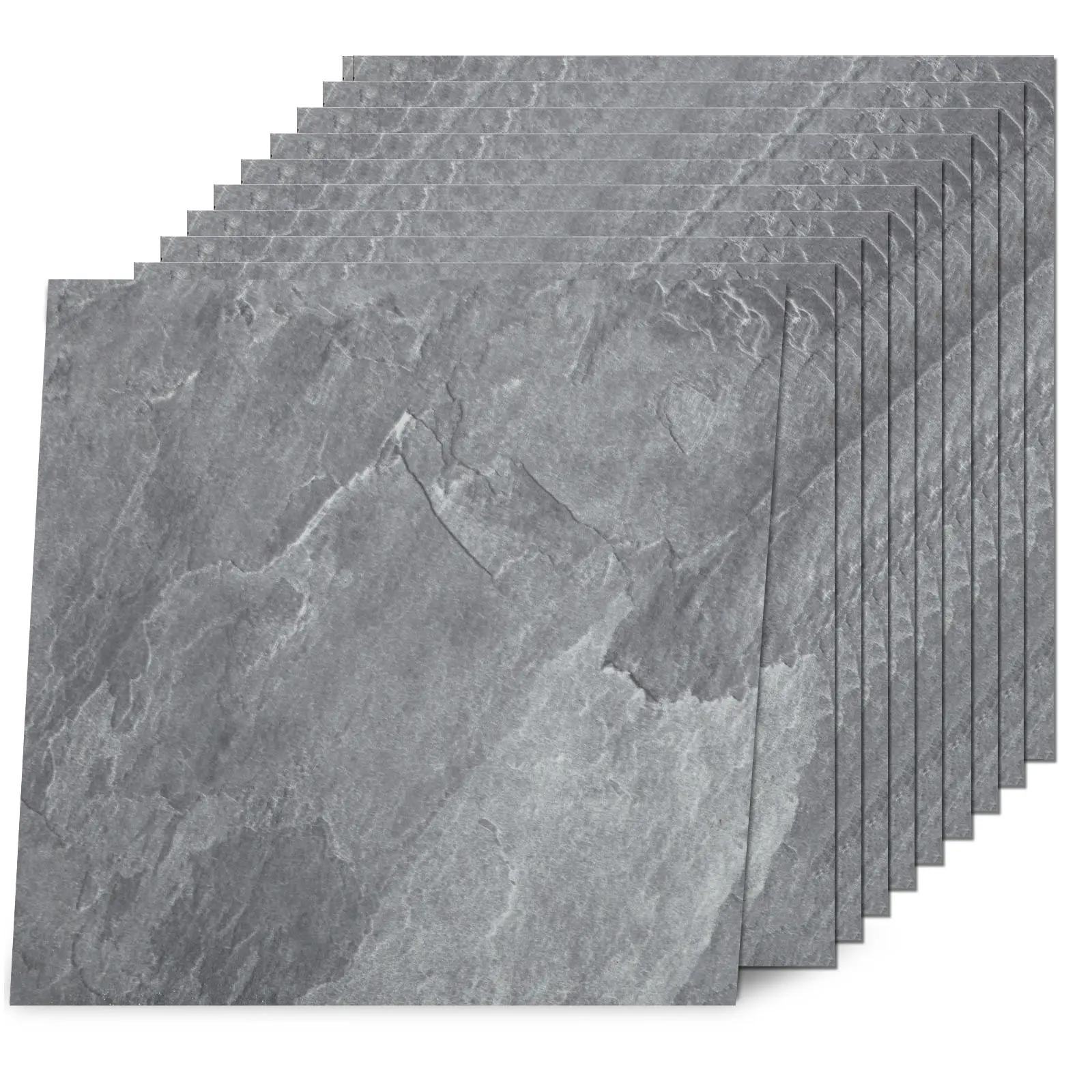 Yipscazo Peel and Stick Floor Tile 50 Sq.Ft Coverage 50-Pack Stone Gray 12" x 12" Vinyl Floor Tiles Self Adhesive Waterproof Perfect for DIY Projects