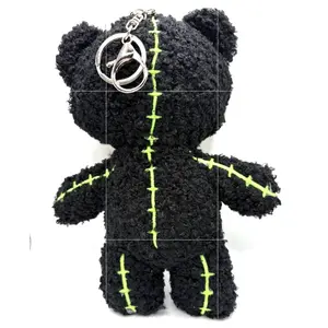 Faceless Love “Resilience” Empath Bear Keychain – Black 10cm Glow Stitch Plush