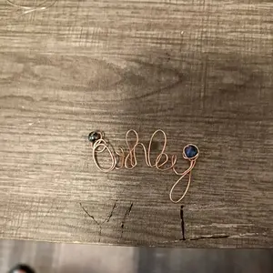 copper wire name pendant necklace