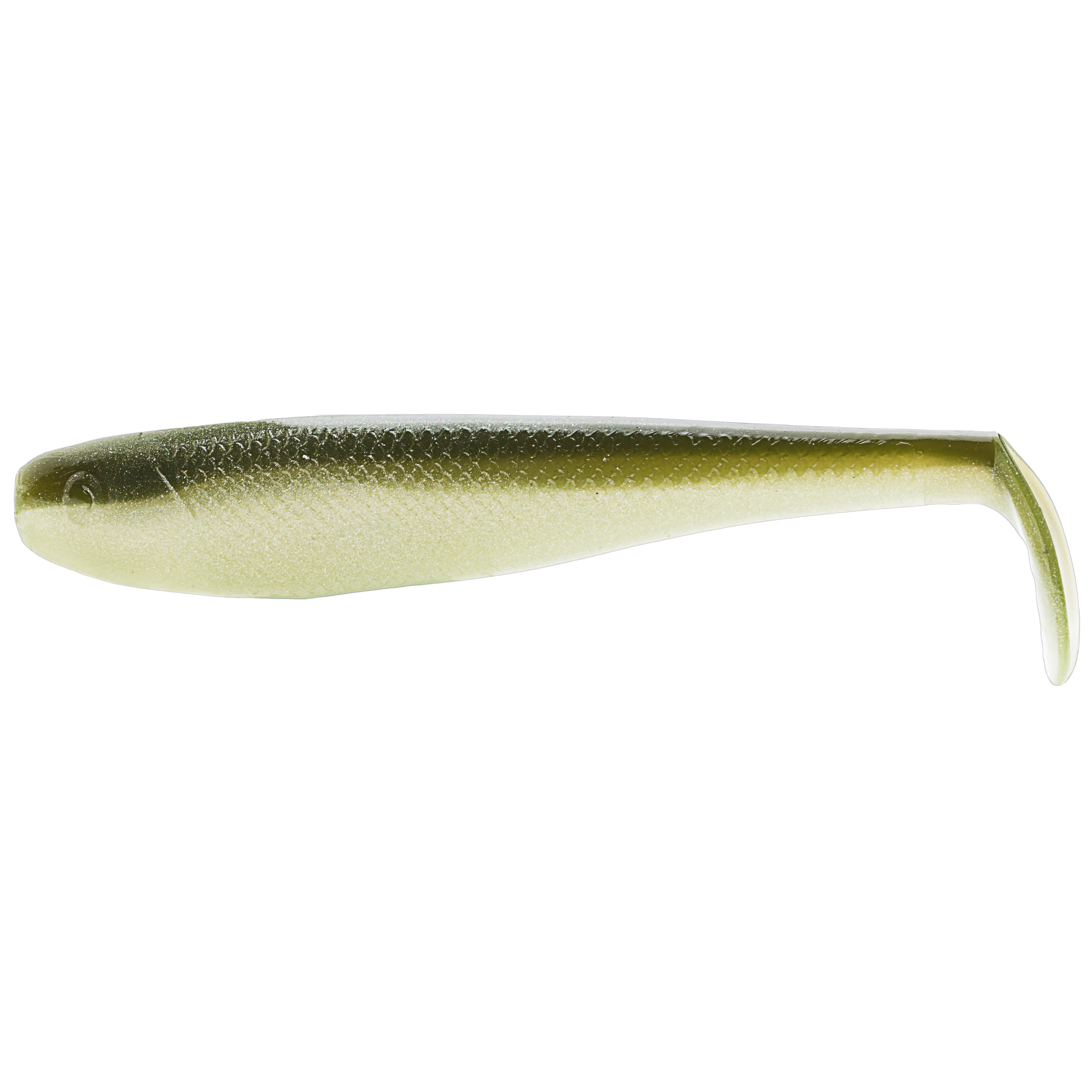6 Inch Soft Plastic Paddle Tail Swimbait 3-Pack, Shiner Natural Laminate, Saltwater Lure with Molded-in Eyes & Lifelike Swimming Action, Lures, 10X Tough Elaztech® Durability