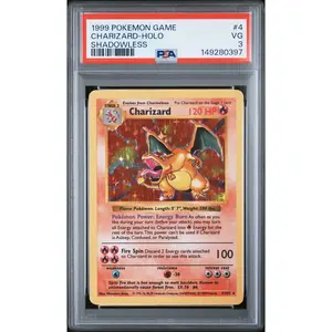 Charizard Holo Shadowless PSA 3 1999 Pokemon Base Set Shadowless #4