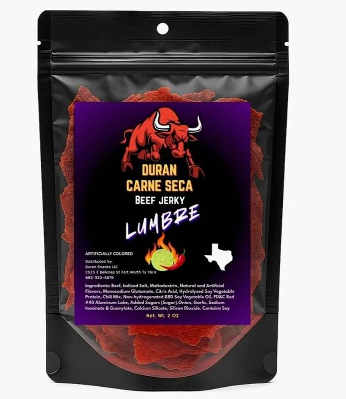 Tizon Lumbre Carne Seca - Spicy Fuego Beef Jerky Snack, Premium Mexican-Style Dried Beef, 2oz Resealable Pouch, No Added Hormones, USA Made