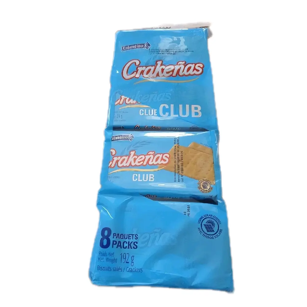 Crakenas Club 3-Pack Biscuits (Cookies) - 192g Each, 8 Individual Packs - Savory Snack Food