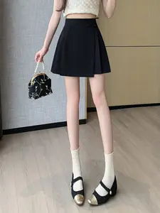 Summer New Traditional Chinese Style Pleated A-Line Short Skirt, Women's Vintage Belly & Thigh Coverage Half Skirt