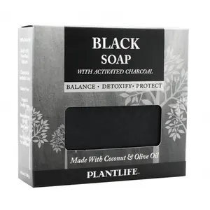 Plantlife Black Bar Soap with Activated Charcoal – Deep‑Cleansing Aromatic Soap