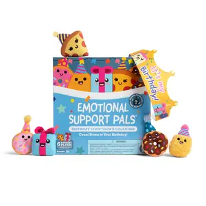 Emotional Support Pals Birthday Countdown Calendar by Relatable — Cuddly Stuffed Animals, Squishy Toys and Plushies, Great Birthday Gift for Loved Ones of All Ages — Includes 7 Surprises