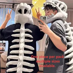 Role-Playing Dinosaur Skeleton Plush Toy, Tyrannosaurus Skull Hat for Kids, Fun Decorative Accessory, Perfect for Playtime and Parties