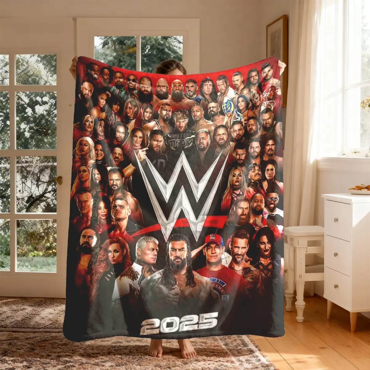 Wwe Theme, Large Size, Soft Lightweight Warm, Soft Warming Blanket, Perfect for Bed Sofa Office Camping Travel, Christmas Winter Gift, Soft Comfy Blanket, Blankets For Bed, Blanket For Couch