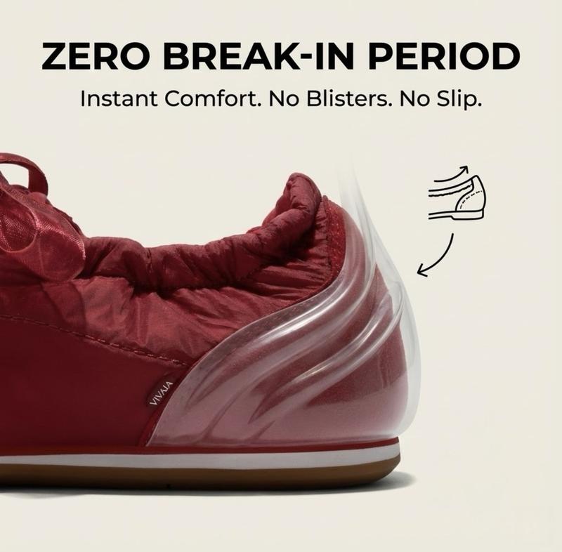 VIVAIA Women's  Re-Nylon Jogger Style with 2 Lace Sneakerina Sneakers,Ballet Flats Suede-Like Integrated Insole Lightweight , Machine Washable,Arch Support 70s Retro Chic ,City Walking ,Travel Essential （YANCY）