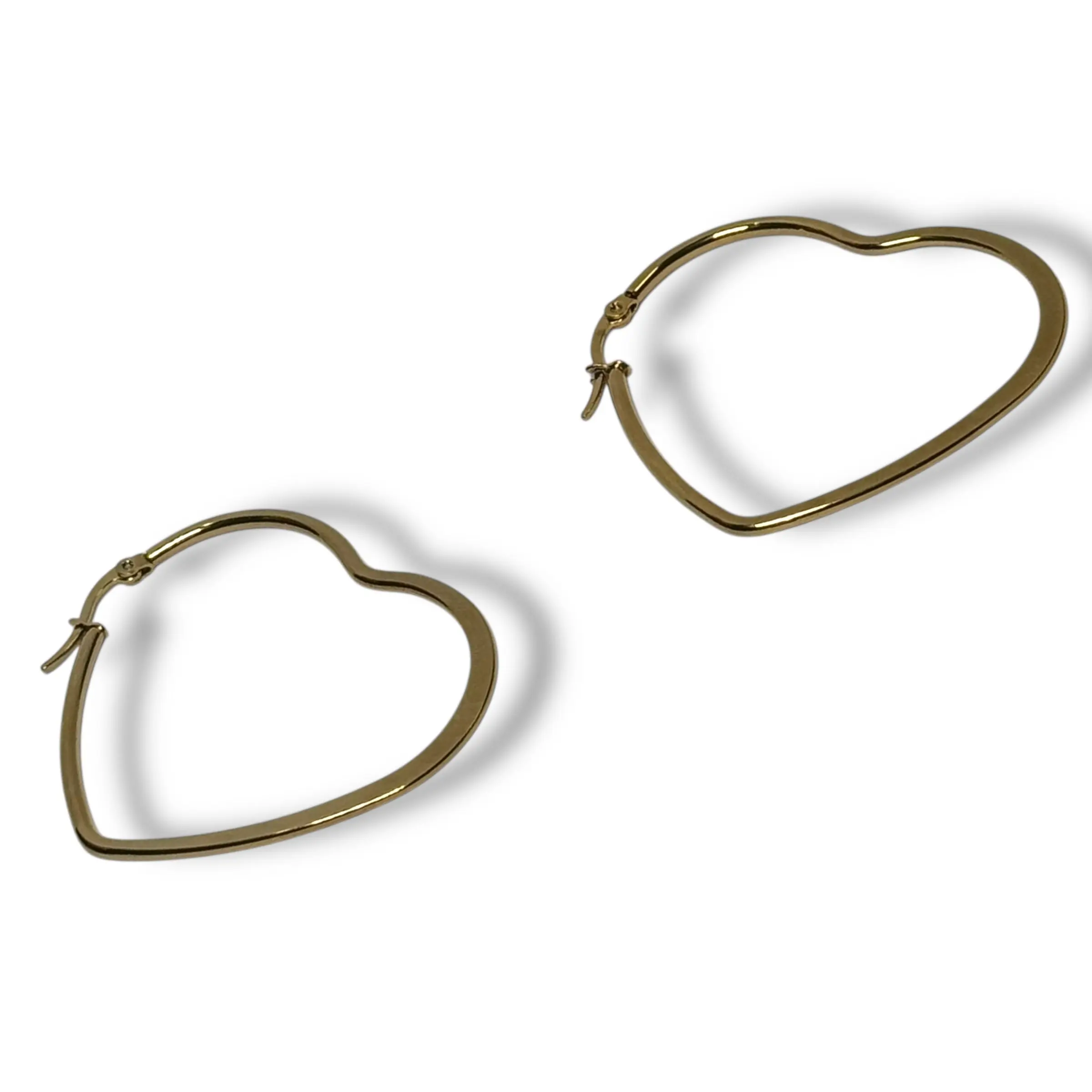 Heart Hoop Earrings Gold Plated Hoop