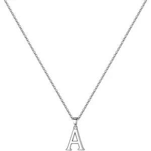 Stainless Steel 26 Initial Pendant Necklace | Fashion Simple Non-Tarnish Collarbone Chain