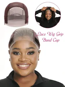 Women's Lace Wig Cap, No Glue Wig Fixed Cap, 4x5 Transparent Lace Wig Cap, Anti-Slip Adjustable Wig Holder with Strap