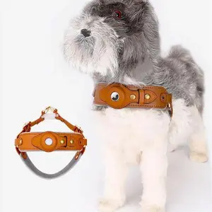 Stylish Chest Back Airtag Dog Harness with 150cm Traction Rope for Safe Walks