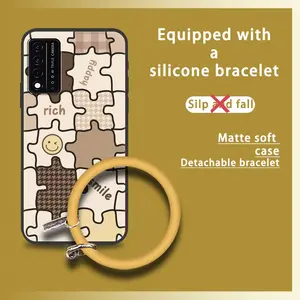 Back Cover Funny Phone Case For TCL T-Mobile Revvl V+ 5G/Revvl V Plus 5G Cute Ring Dirt-resistant Cartoon heat dissipation Solid Color Protective Personality Anti-knock Bracelet