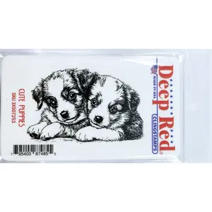 Cute Puppies Rubber Cling Stamp