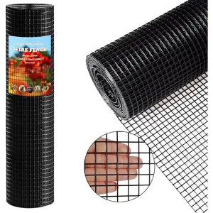 Black Hardware Cloth 1/2 inch 36 X 50 ft 19 Gauge Vinyl PVC Coated Wire Mesh Roll Galvanized Welding Chicken Wire Fencing, Garden Fence,  Wire,  Improvement Project.
