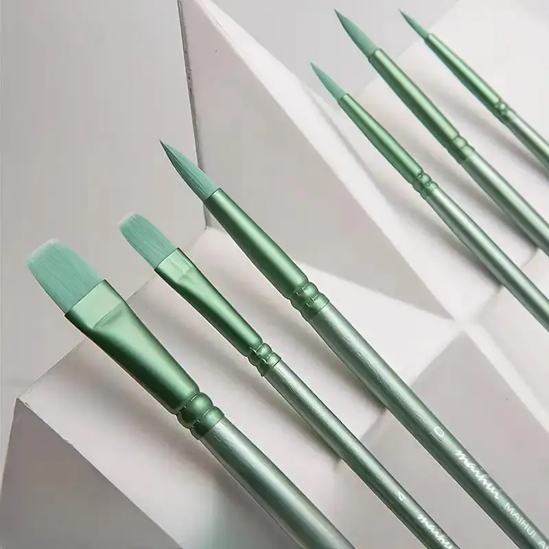 6pcs Premium Oil Paint Brush Set, Ideal for DIY Acrylics & Watercolors, Various Shapes & Sizes, Perfect for Festive Art Projects, Art Supplies, Watercolor Paint Brushes, Artist Paint Brushes