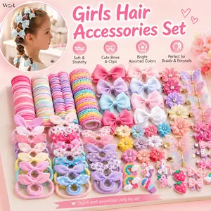 Girls Hair Accessories Set, Assorted Sweet Bow, Butterfly & Flower Clips, Sparkling Feminine Style for Daily Wear & Special Occasions