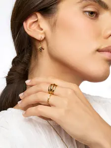 Ladies Earrings Tiger s Eye Stone Star And Moon Pendant Tassel Earrings Statement Earrings Stainless Steel 18k Gold Plated Anti Allergy Classic Style Retro Style Fashionable Banquet Gift Matching