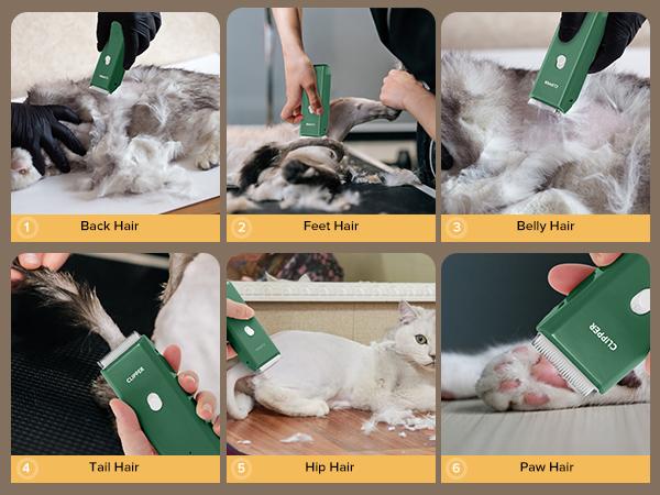 Pet Clippers for Dog Hair Grooming Low Noise, Rechargeable Cordless Cat Shaver with Ceramic Blade,Portable Pet Hair Trimmer for Matted & Long Hair