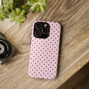 Pink polka dot style phone case Cover for iphone 17 pro max 16 Plus 15 14 13 12 11 Plus
