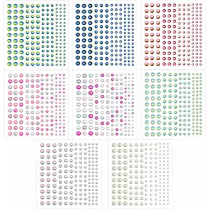 1320 count Self Adhesive  Stickers for DIY Crafts 8 Sheets Colorful Flat   Sticker for   Art Beauty Makeup Phone Scrapbooking  Stickers Embellishments for  (4 Size)