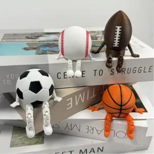 1 Piece 3D Printed Sports Ball Statue - Football, Baseball, Soccer, and Basketball Design, Creative Plastic Sitting Statue, Suitable for Home, Office, Car, Party Decoration, No Electricity Required, Sports Theme Decoration| Fun Design| Durable Plastic