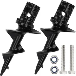 Sand Anchor for Boat, Dock Auger for Making Sandbar Anchor or Floating Dock Hardware, Sand Auger with Stainless Steel  and Nuts for 1.5" Schedule 40 PVC Tubing Anchor or Dock , 2 Pack