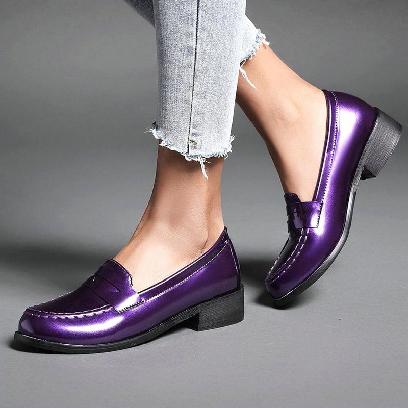 Belovely Women's Chunky Heel Platform Mary JanesCoquette Aesthetic Round Toe Pumps in PatentLeather for Casual Wear Solid color Simply wear Oxford shoes  Loafers