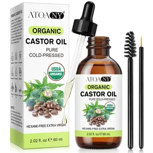 Organic Castor Oil, Pure Cold Pressed Castor Oil, Moisturizing Hair Care Oil, Suitable for Hair and Skin Care, Organic Hair Growth