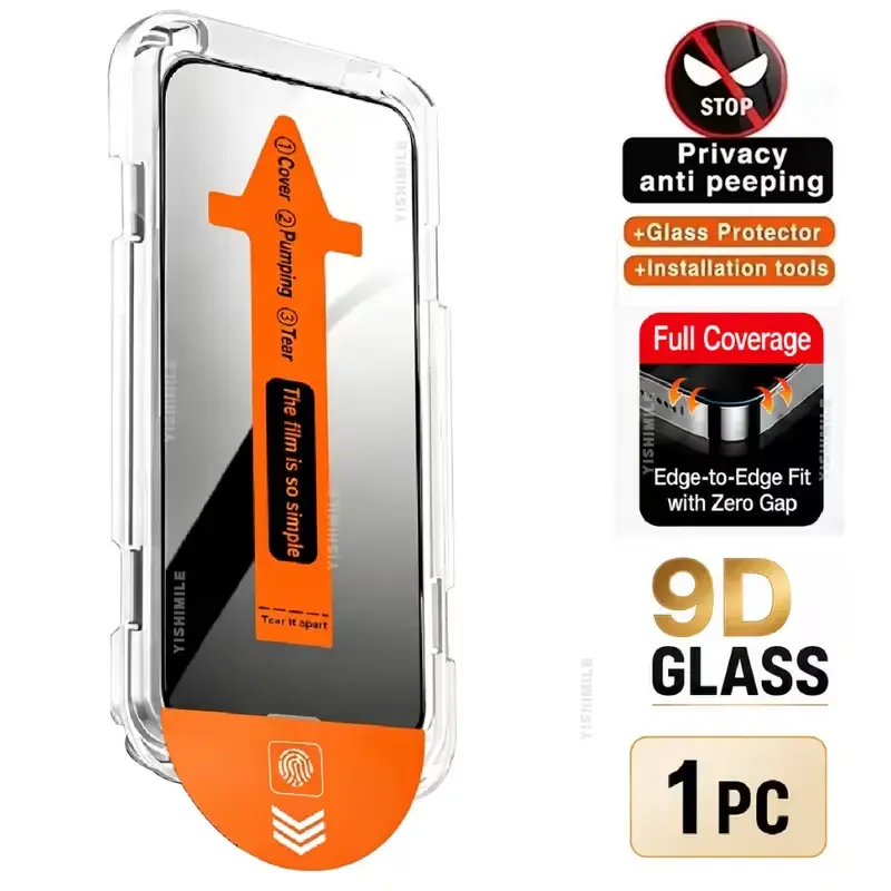 1pc Privacy Tempered Glass Screen Protector Suitable for Iphone 14/15/16/Samsung S24 Series - Full Screen 9H Anti-Spy Protection, HD Clear, Scratch-Resistant, Easy Bubble-Free Application