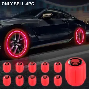 Glow-In-The-Dark Tire Valve Caps for Cars Motorcycles Bicycles, Night-Light Valve Stem Covers, Durable & Easy Installation, Car Accessories