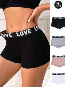 5pcs Letter Print Boxer Briefs - Sports & Leisure Underwear