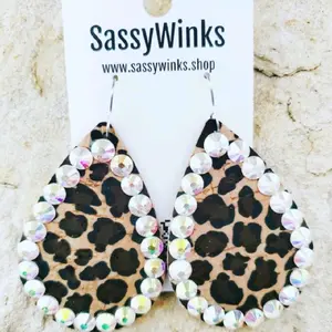 Leopard Print Sparkle Earrings