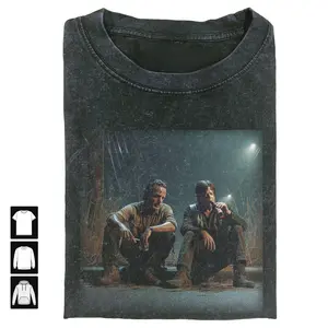 Rick Grimes & Daryl Dixon T-Shirt, Walking Dead Fan Shirt, Zombie Apocalypse Graphic Tee, Vintage Horror TV Show Shirt for Men and Women