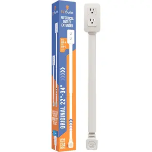 Electrical Outlet Extender. Access Hard-to-Reach Outlets! Features USB-A, USB-C, and 2 AC Outlets, Extends 22"-34", Rotates 180°. Use Behind Couches, Nightstands, Desks, and More.