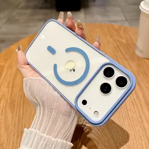 Skin-feel magnetic acrylic case for iPhone 17 Pro Max/17/17 Pro, transparent, drop-proof, simple, stylish, and high-end protective case.