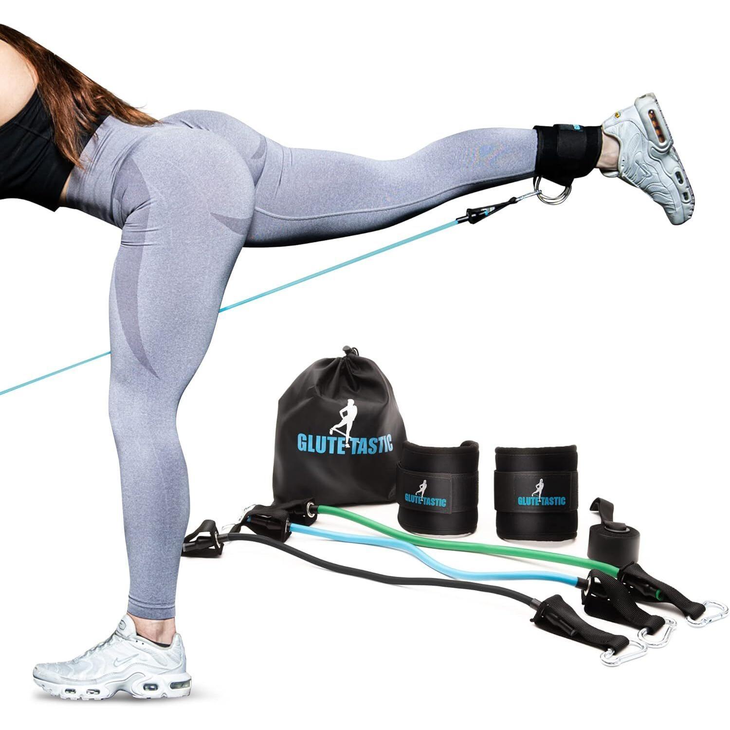 Glute-Tastic - Ankle Kickback Strap with Resistance Bands for Butt & Hip Exercises