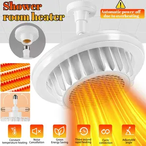E27 110V Warm Air Heater Bulb, White Screw-in Heat Lamp with Iron Mesh