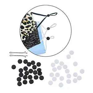 Mandala Crafts Mask Adjuster Elastic Cord Lock Mask Tightener Clip Toggle for Face Mask Adjustable Ear Loop Drawstring Pack of 200