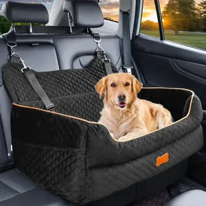 Comfortable Dog Car Seat for Large/medium Dogs, Fully Detachable & Washable Pet Booster, Thick Cushion for Back Seat Travel, Seat Protector Mat