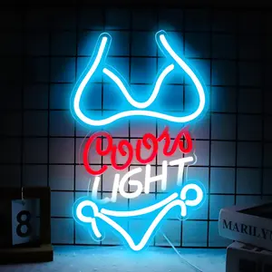 Crs Light Neon Sign, Bikini Shape, USB Powered Adjustable Brightness, Wall Decor Art Atmosphere Lighting, Suitable for Bar Restaurant Office, Neon Lamps, Neon Accent Lights, Adjustable Lights, Led Neon Lights