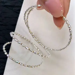 Natural freshwater pearl ring, kesi small pearls multi-layer bracelet