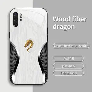 Suitable for [Galaxy Note 10 Plus] Personality, simple, luxurious, split dragon pattern, creative, business, high-end, drop-proof glass mobile phone case, affordable, drop-proof, anti-fingerprint-888