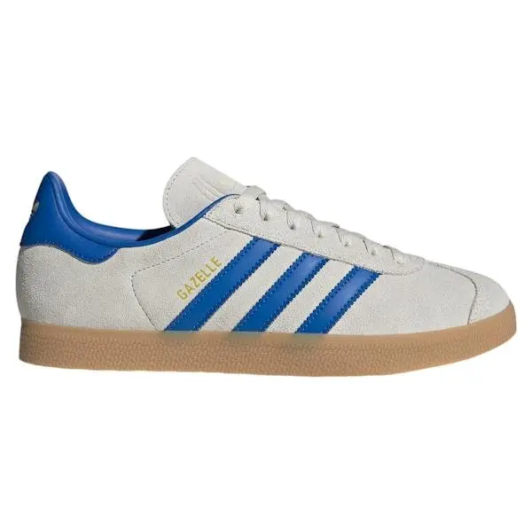 adidas Gazelle Men's Sneakers JR6292 Alumina / Blue / Gum, Men's Casual Shoes, Classic Low Top Lifestyle Sneakers, Suede Upper, Cushioned Comfort, Lace-Up Closure, Gum Rubber Outsole, Retro-Inspired Everyday Streetwear Footwear