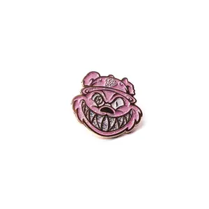 Pink/Silver PinzCity Smiling Bear Graphic Pin