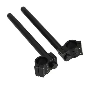 43mm Motorcycle Clip-On Handlebars 7/8'', Fork Mount Bars for Honda CB500 CB650 CB750 & Suzuki TS250 GN400 GT550, Cafe Racer Style