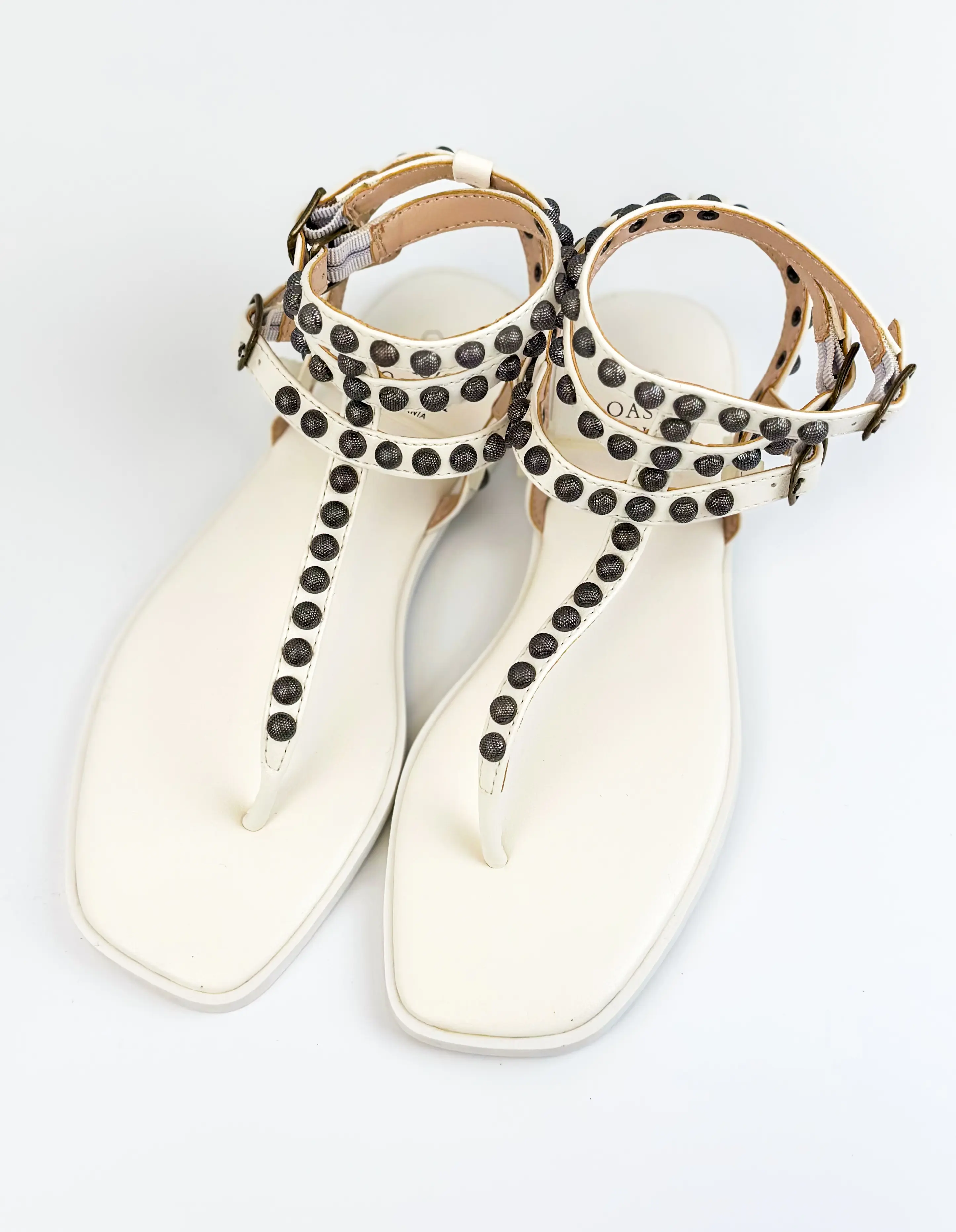 Oasis Society Dome Stud Sandals for Women, Stylish Flat Fashion Footwear with a Comfortable Design, Shoe