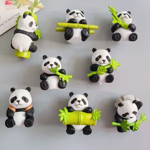 Refrigerator Magnet (8PCS)- 3D Realistic Panda Fridge Sticker, Cute Animal Decor for Kitchen Home, Funny Cartoon Gift for Friends